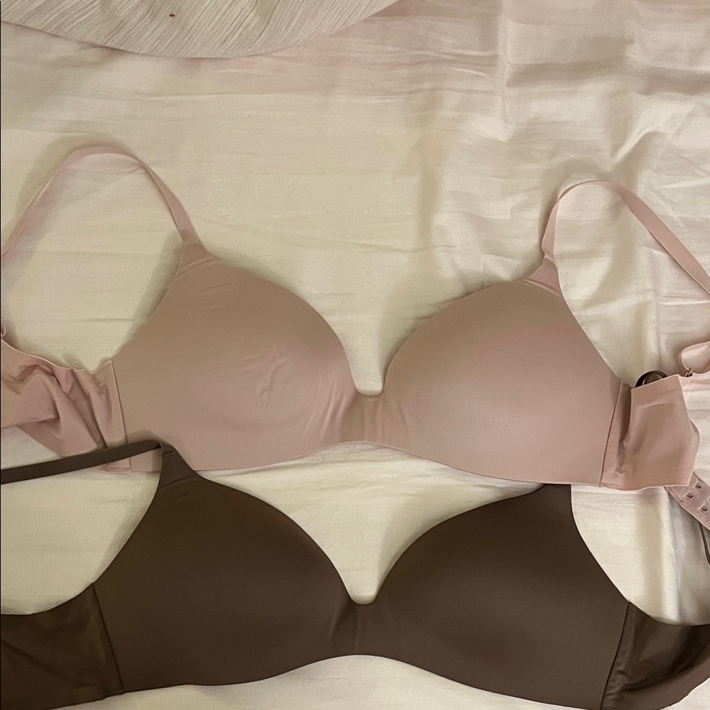 Uniqlo Women's Bra Duo - Blush and Chocolate